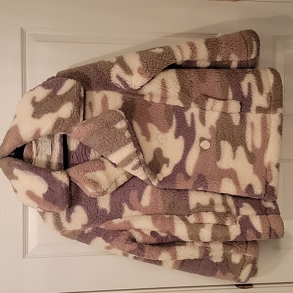 Camo teddy coat